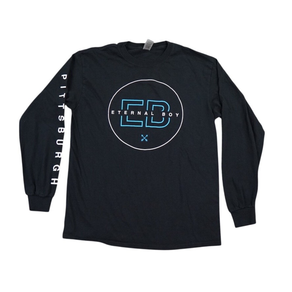 Gildan Eternal Boy Shirt Men M‎ Black Pittsburgh Spacepimps Punk Band Streetwear